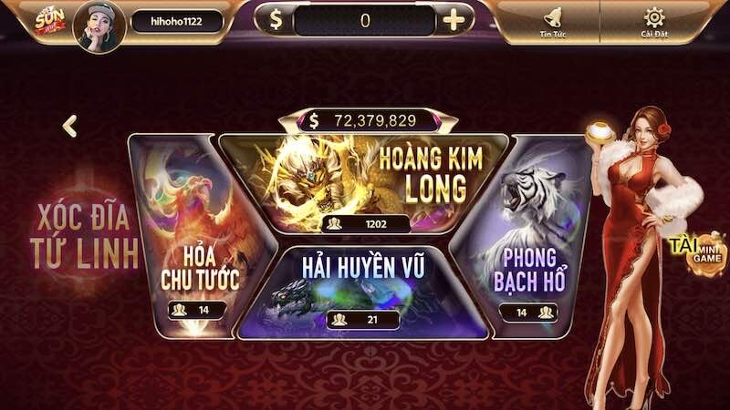 Giới thiệu về game xóc đĩa tứ linh của Sunwin